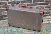 Koffer 2-kleurig, bruine hoekjes