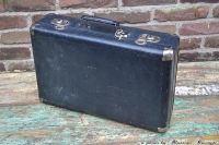 Koffer, blauw met zilverkleurige hoekjes