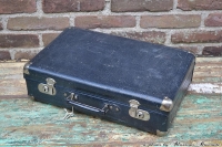 Koffer, blauw met zilverkleurige hoekjes