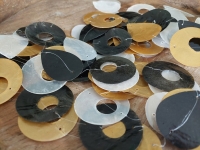 Kerstboom slinger parelmoer, naturel, zwart of brons