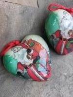 Vintage hartvormig papier maché kerstballen