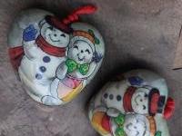 Vintage hartvormig papier maché kerstballen