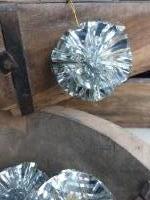 Vintage folie kerstballen zilver