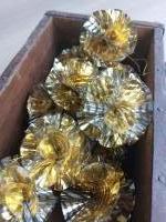 Vintage folie kerstballen goud