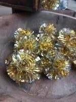 Vintage folie kerstballen goud