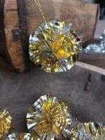 Vintage folie kerstballen goud