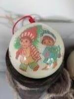 Vintage papier maché kerstballen, kinderen