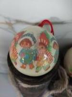 Vintage papier maché kerstballen, kinderen