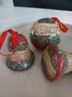 Vintage papier maché kerstbal, muziek #3