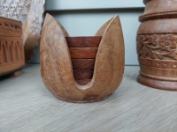 Onderzetters set, houtsnijwerk