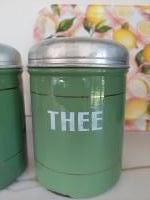 Emaille voorraadbussen groen