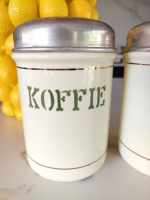 Emaille voorraadbussen creme