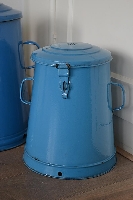 Lichtblauw emaille vetpot / reuzelpot