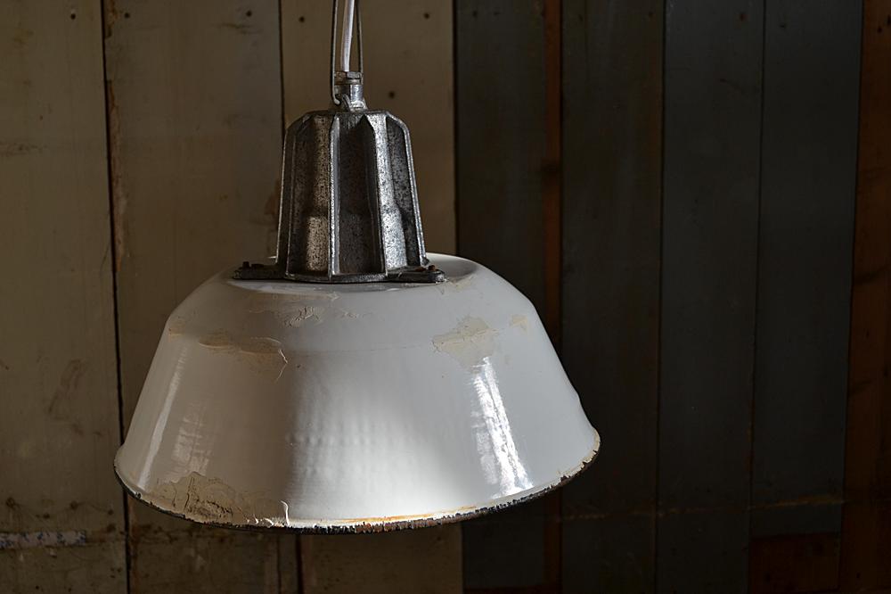 Wit emaille industrie lamp 2